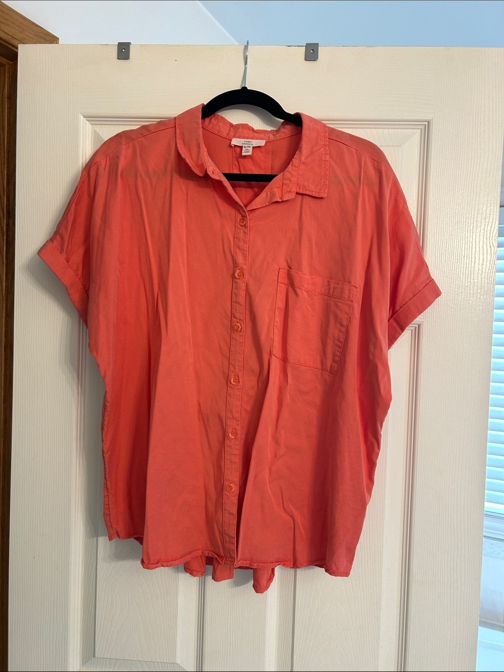 Como Vintage Coral Short-Sleeve Button-Down Shirt